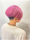 ピンク！×ハンサムショート［博多美容室］