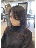 ＊セミロングウルフレイヤーカット！大人可愛い韓国風くびれヘア