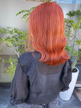 ヘアメイク ミチ 富田店(HAIRMAKE MICHI) 【MICHI 富田店　古作蓮】コーラルオレンジカラー