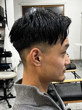 フゥ 宇都宮(FeU) ビジネスショートメンズマッシュツイストパーマツーブロック