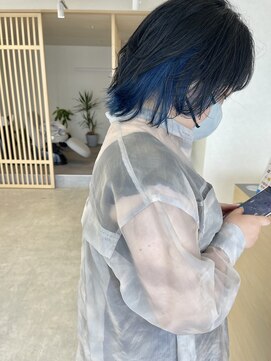 モンテヘアー(monte hair) インナーカラー×ブルー