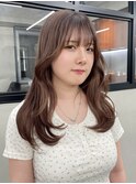 セミロング/レイヤーカット/顔まわりレイヤー