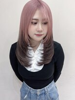 ビューシンサイバシ(VIEW SHINSAIBASHI)&nbsp;ミディアムレイヤー前髪イメチェンハイトーン10代20代30代40代