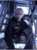 ウルフカット/メンズウルフ/中性ウルフ/ホワイトシルバー