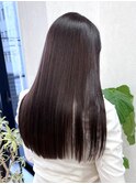 ★暖色ブラウンカラー髪質改善トリートメント縮毛矯正