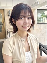 ラグーン 原宿 表参道(LAGOON)&nbsp;くびれヘア/くびれボブ/前髪/外ハネボブ/耳掛け/レイヤーボブ２