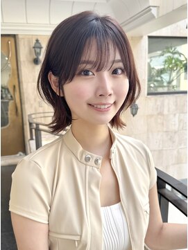 ラグーン 原宿 表参道(LAGOON) くびれヘア/くびれボブ/前髪/外ハネボブ/耳掛け/レイヤーボブ２