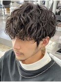 原宿メンズパーマ波巻きパーマセンターパートシャドウパーマ◆