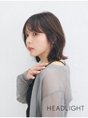 ミディアムレイヤーウルフボブレイヤーココアベージュブラウン