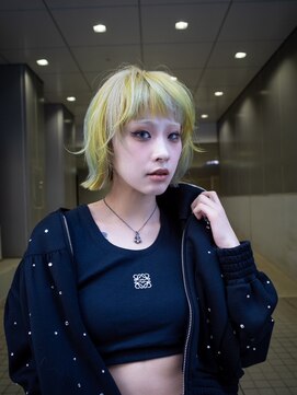 ギークス(GEEKS) 【GEEKS渋谷】レイヤーボブ/デザインカラー/ハイトーン/前髪あり