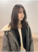 【 YUCCA 】ラベンダグレージュ顔周りレイヤー透明感ストレート
