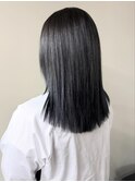 レイヤーカットミルクティーベージュブリーチなしダブルカラー