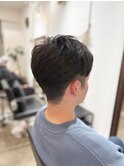 爽やかメンズショートメンズパーマメンズウェーブヘアアッシュ