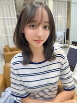 レイリー 原宿 表参道(Rayreee)&nbsp;小顔見えが叶う/くびれレイヤー×オリーブブラウンカラー/前髪