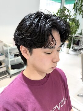 ノラ ウメダ(NORA UMEDA) 韓国ヘアカルマパーマ×毛流れセンターパート×ショートマッシュ