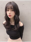 カーキグレージュ/大人かわいい/フェザーバング/大人巻き[銀座]