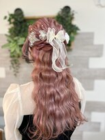 ロカット サロン(Roquat Salon) ピンクカラーハーフアップ【ヘアセット/立川/立川南/浴衣】