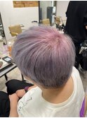 シルバーピンクグラデーションデザインカラーレイヤーカット所沢
