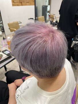 アジールヘア 所沢プロペ通り店(agir hair) シルバーピンクグラデーションデザインカラーレイヤーカット所沢