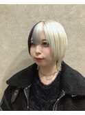 地雷系ツートンカラーボブウルフ