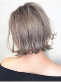 すっきりボブ.前下がりボブ(ショートカット)×カーキベージュ