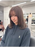 12548艶髪マロンベージュ韓国風巻きミルクティーベージュロング