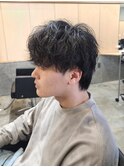 マッシュウルフショート波巻きツイストスパイラルパーマ