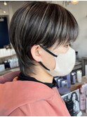 ハイライトカラー/マッシュウルフ/シルバーグレージュ