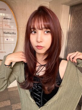 バンクスヘアー(BANK'S HAIR) 艶髪×バーガンディチェリーブラウン×ロングレイヤー