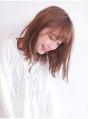 Say.ボブレイヤーピンクベージュローズブラウンイメチェン前髪