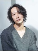 ニュアンスパーマ/シャドウパーマ/メンズ/センターパート[新宿]