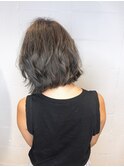 切りっぱなし☆外ハネボブ×インディゴプラチナカラー