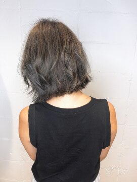 シェル 吉祥寺(shell) 切りっぱなし☆外ハネボブ×インディゴプラチナカラー