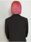 【小倉修也　切りっぱなしボブ×シンプルピンクカラー】