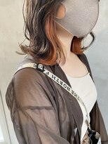 カノエ 博多ミスト店(canoe)&nbsp;ボブレイヤー×オレンジインナーカラー／諸岡・井尻・春日