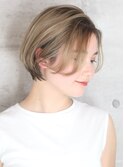 40代50代似合わせ小顔美髪シアーカラーカールショート