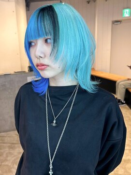 アルバム 池袋(ALBUM) ブルーグレージュブルーシルバーくびレイヤー美髪_ba493111