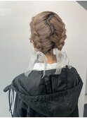 ライブヘア ツインヘア  編み込みヘア イベントヘア リボンヘア