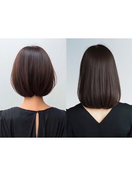 自然で柔らかな質感のストレート*広がらずまとまるショート&ボブに[西宮北口/髪質改善/白髪ぼかし/学割U24]