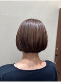 ぷつっとボブ＊丸みボブ＊大人可愛い＊チョコレートベージュ