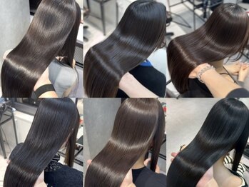 シェノン 梅田(CHAINON)の写真/ブリーチ毛やハイダメージ毛でも対応できる【酸性縮毛矯正】◎髪質に合わせた施術で、うる艶ストレートに♪