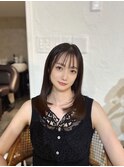 ミディアムレイヤー　透明感髪質改善カラー