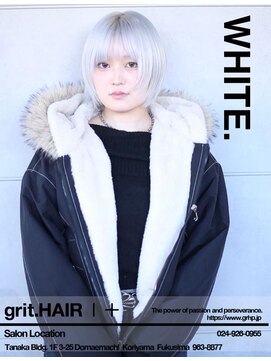 グリット ヘアープラス(grit.HAIR|+) 【grit.】ホワイト/ブリーチ/ショート/郡山