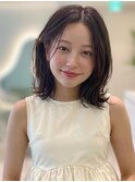 大人可愛いミディアム20代30代40代◎前髪なし外ハネロブ赤羽
