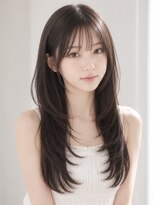 ユーフォリア 新宿店(Euphoria) 韓国風レイヤーロングヨシンモリ◎シースルーバング×艶カラー