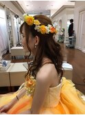 花冠ハーフアップ