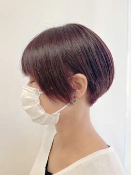 アッシュ 高円寺店(Ash) レッドピンクの刈り上げショート★★