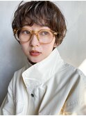 ふわっとショート_アースカラーくびれヘアツートンカラー_9082