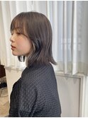 くびれミディアム ほんのり韓国風レイヤー ×シースルーバング