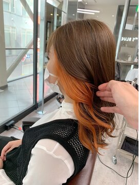 イースブルー 高松店(Y’s Blue) ◎お客様スタイル◎インナーカラーオレンジ